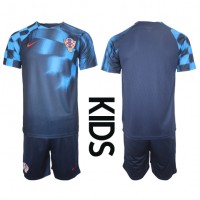 Camisa de Futebol Croácia Equipamento Secundário Infantil Mundo 2022 Manga Curta (+ Calças curtas)